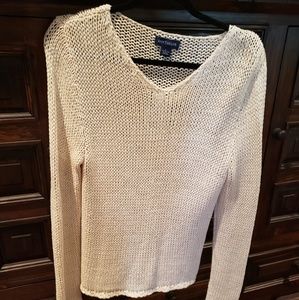 ANN TAYLOR Cream Lightweight Sweater  Size L